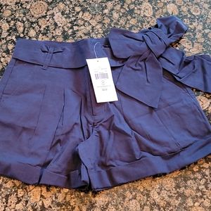 NWT Lauren James navy bow short XS